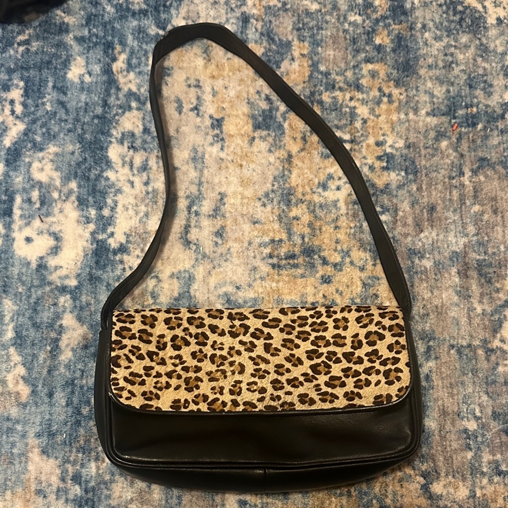Faux Leather Y2K Leopard Print Shoulder Bag